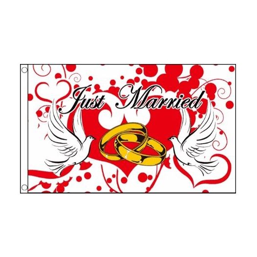 Vlag Just Married 90x150cm | Best Value