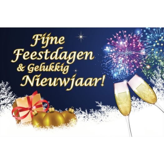 Kerst oud en nieuw vlag 100x150cm