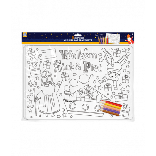 Sinterklaas- Welkomstbord met Kleurplaat