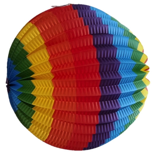 Lampion regenboog rond 22 cm