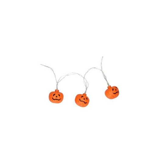 Halloween lichtsnoer met LED-verlichting pompoen - 10 stuks