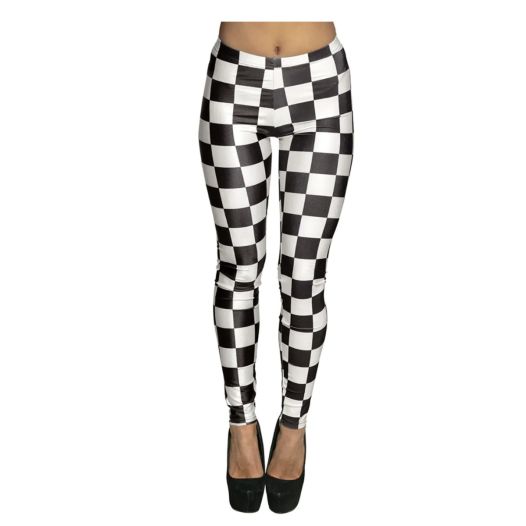 Legging zwart wit geblokt