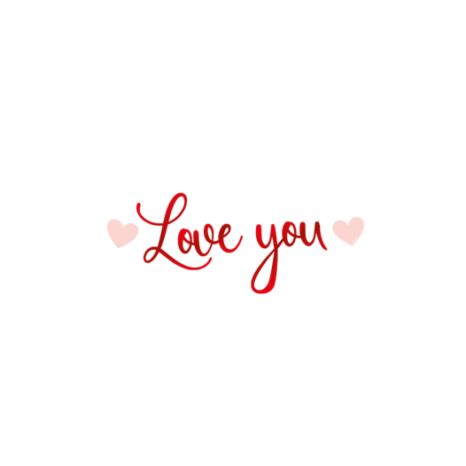 Letter slinger Love You met hartjes