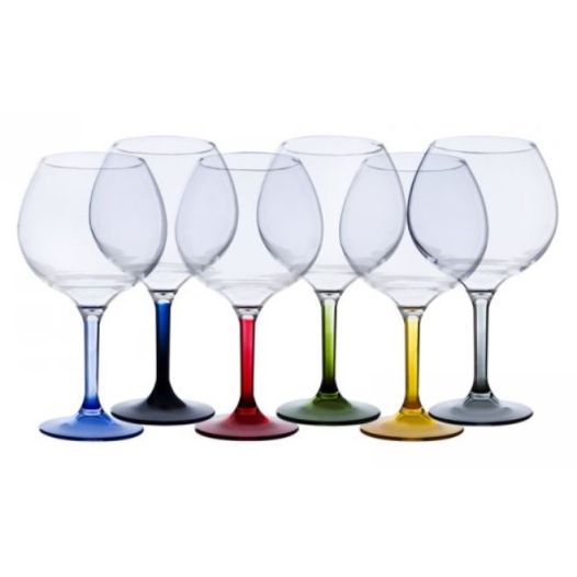 Luxe Gin-tonic glazen/ ballonglazen set 6 stuks meerkleurig