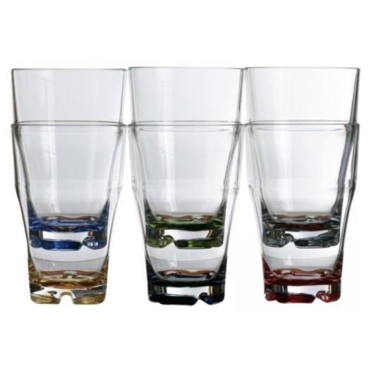 Luxe longdrinkglazen set 6 stuks meerkleurig
