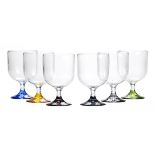Luxe mini wijnglazen set 6 stuks meerkleurig