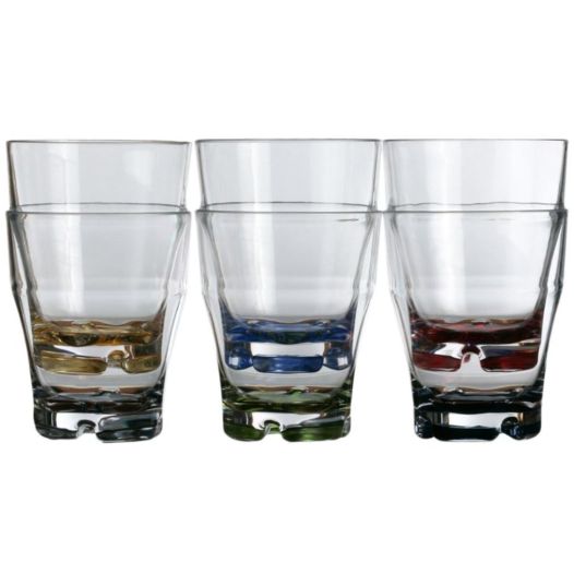 Luxe waterglazen set 6 stuks meerkleurig