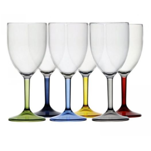 Luxe wijnglazen set 6 stuks meerkleurig