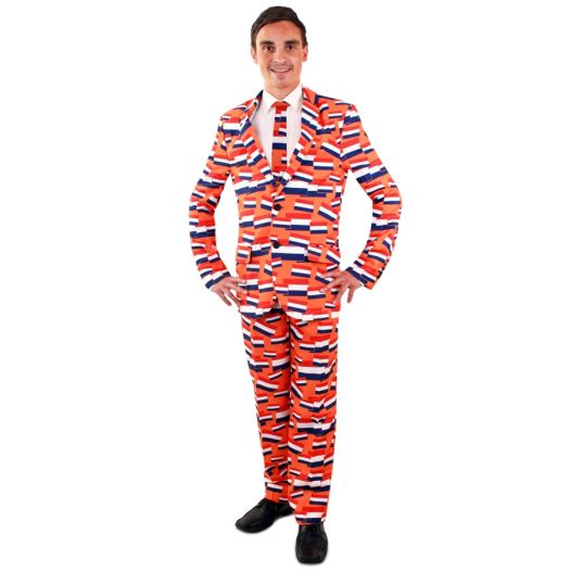 Oranje pluchen lange jas, maat L/XL