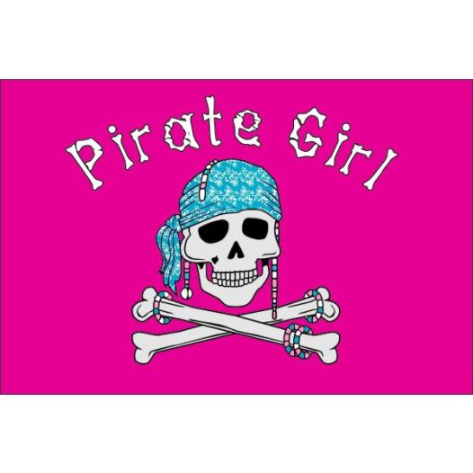 Vlaggetje Pirate Girl 20x30cm
