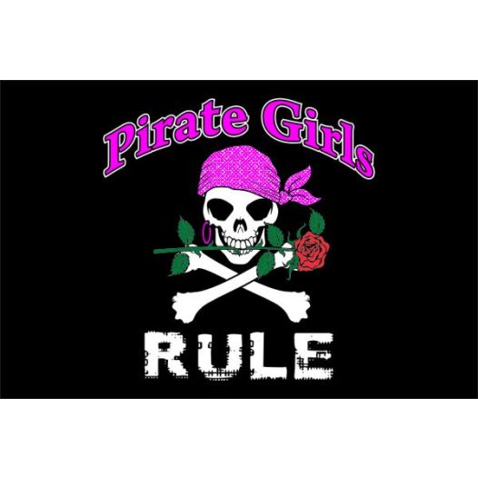Pirate Girls Rule Piratenvlag 70x100cm