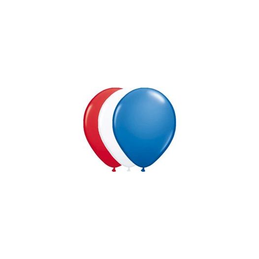Ballonnen Rood Wit Blauw - 10 stuks