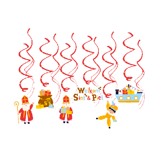 Sinterklaas hangdecoratie Sint en Piet Vlaggenclub