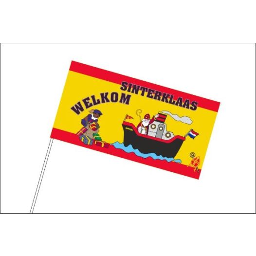 Zwaaivlaggetje Welkom Sinterklaas - papier