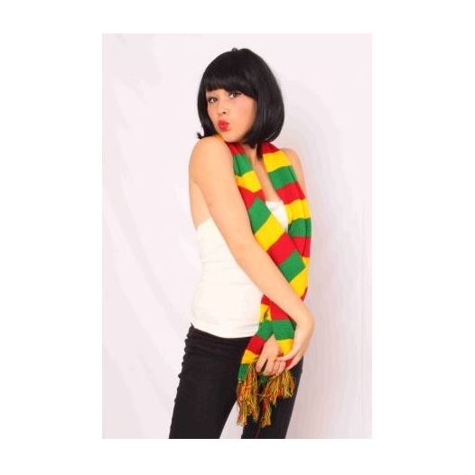 Sjaal Mestreech gebreid rood geel groen
