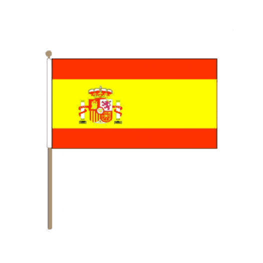 Zwaaivlag Spanje Met Wapen 15x22,5cm | stof