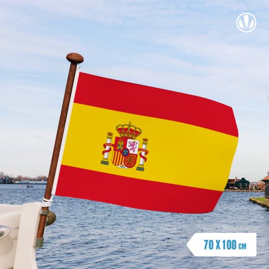 vlag Spanje met wapen 70x100cm Spaanse vlaggen kopen