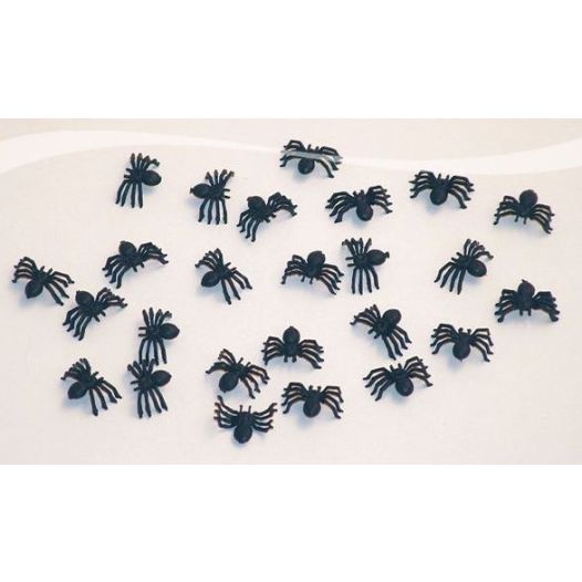 Spinnen decoratie 2cm - 25 stuks
