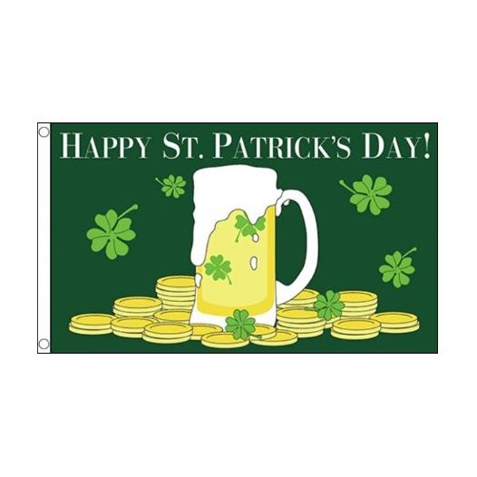 St Patricks day vlag bier 90x150cm