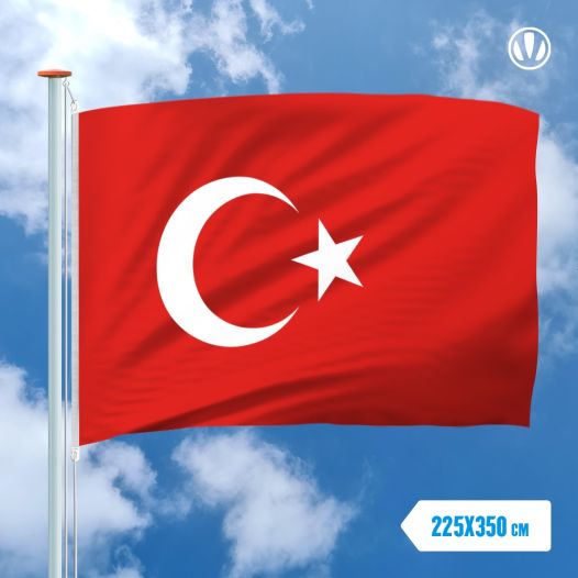 Vlag Turkije 225x350cm - Glanspoly