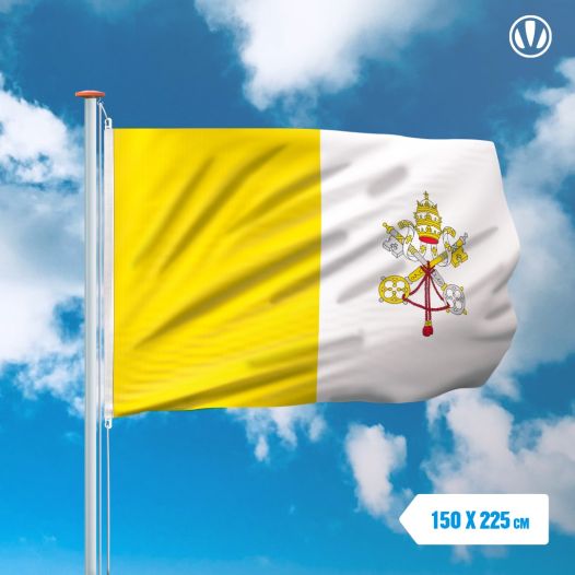 Vlag Vaticaanstad 150x225cm Glanspoly