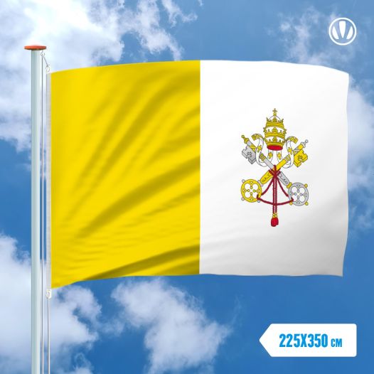 Vlag Vaticaanstad 225x350cm Glanspoly