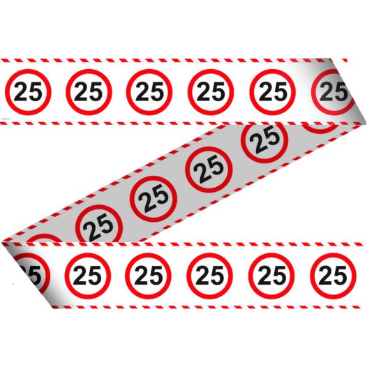 Verkeersbord 25 jaar afzetlint