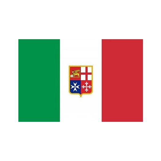 vlag Italië met wapen 70x100cm koopvaardijvlag