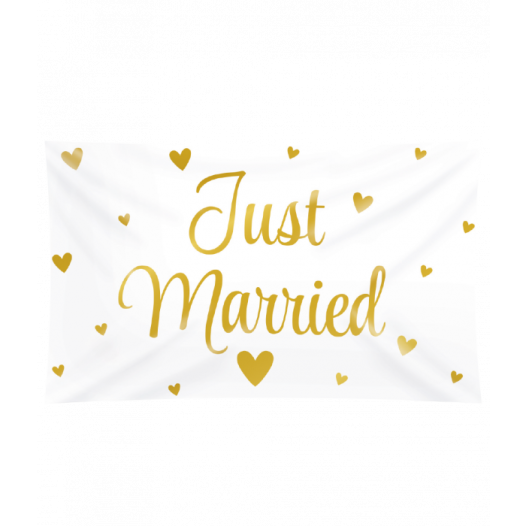 Just married vlag 90x150cm