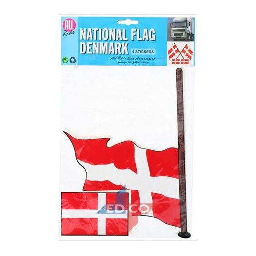 Stickers Deense vlag | 4 stuks (2 varianten)