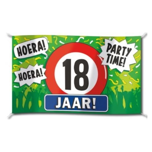 hoera 18 jaar vlag 90x150