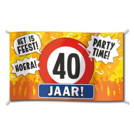 hoera 40 jaar vlag 90x150