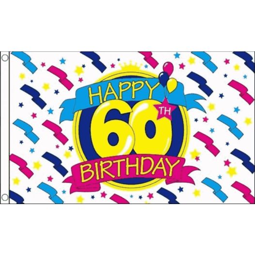 Vlag verjaardag 60 jaar 90x150cm