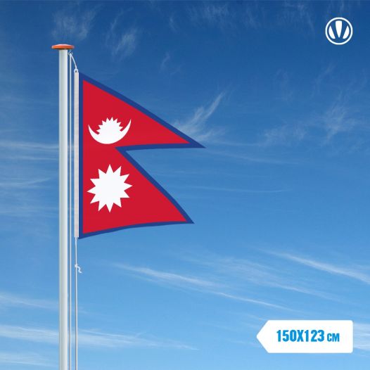 Vlag Nepal 150x225cm = 150x123cm