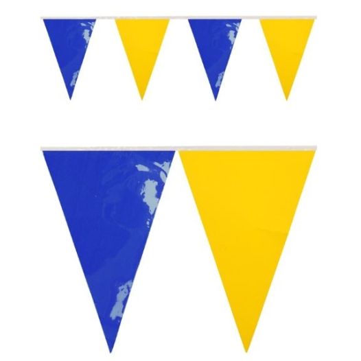 Vlaggenlijn Blauw Geel - 10 meter | Brandvertragend