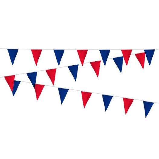 Vlaggenlijn Blauw Rood - 20 meter | Stof Brandvertragend