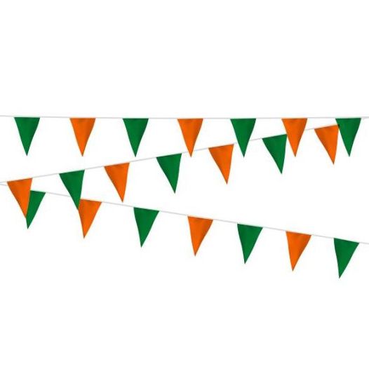 Vlaggenlijn Groen Oranje - 20 meter | Zware kwaliteit stof