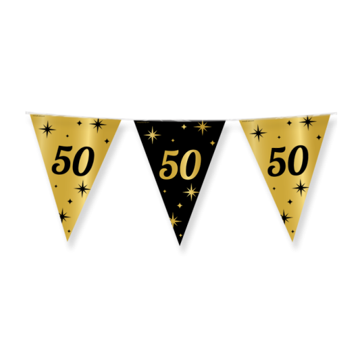 Vlaggenlijn 50 jaar Goud  Zwart