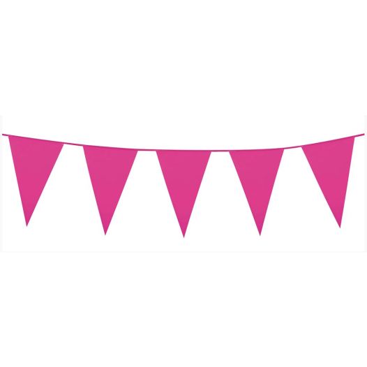 Vlaggenlijn roze Fuchsia - 10m | Plastic