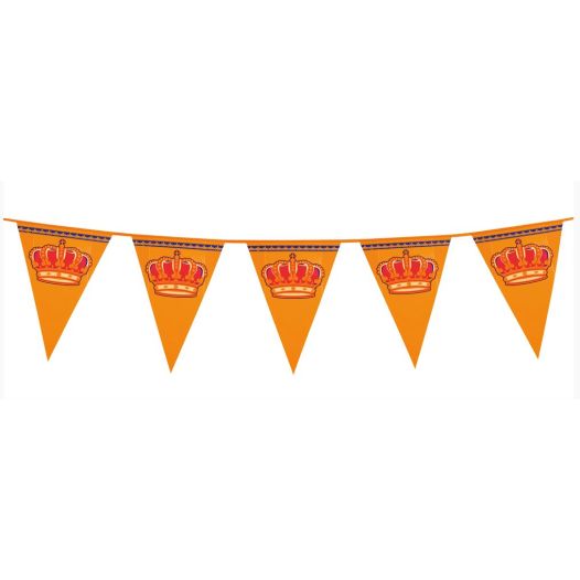 Oranje vlaggenlijn met kroon - 8 meter