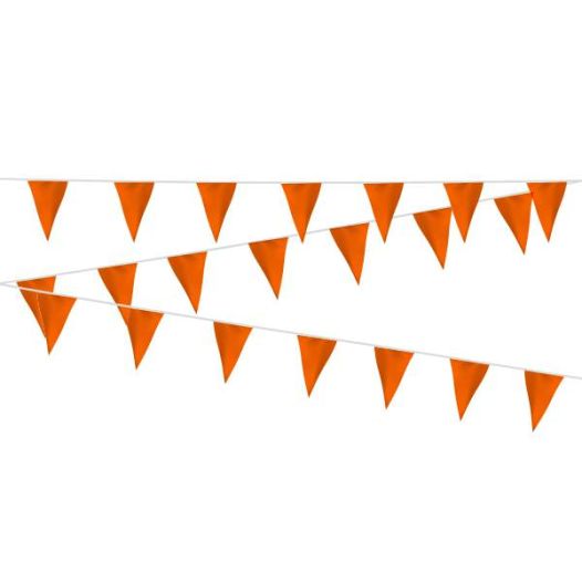 Oranje vlaggenlijn - 10 meter | Zware kwaliteit stof