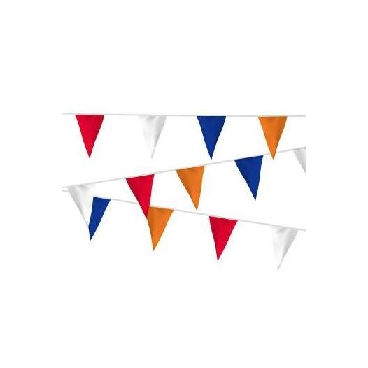Vlaggenlijn rood wit blauw oranje 20 meter straatversiering