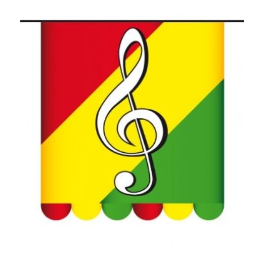 Vlaggenlijn Carnaval Rood Geel Groen Muzieknoot - 3 meter