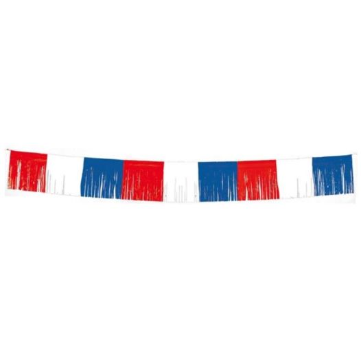 Vlaggenlijn Rood/Wit/Blauw met franjes - 5 meter