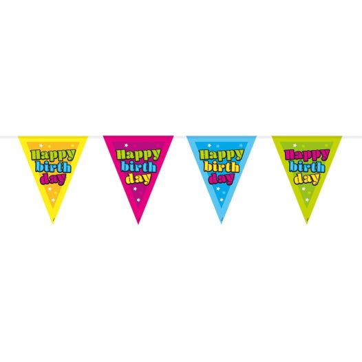 Vlaggenlijn Happy Birthday - 10 meter