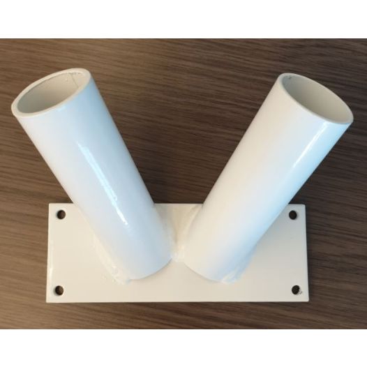 Vlaggenstokhouder 30mm Tweeling | Wit