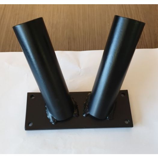 Vlaggenstokhouder 30mm Tweeling Muurbevestiging | Zwart duo