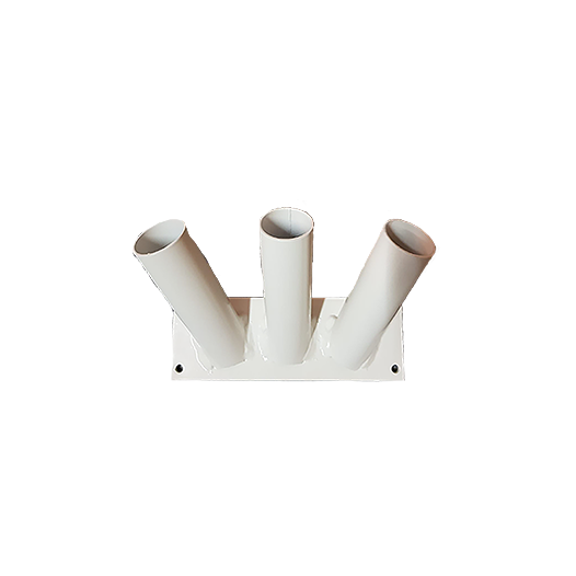 Vlaggenstokhouder 30mm Drieling Muurbevestiging | Wit