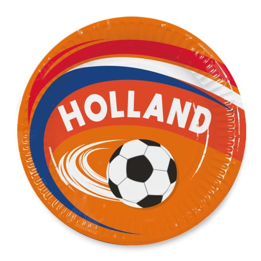 Voetbal bordjes Oranje - 8 stuks