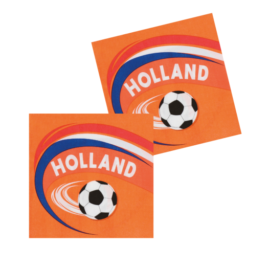 Voetbal Servetten Oranje 20 stuks